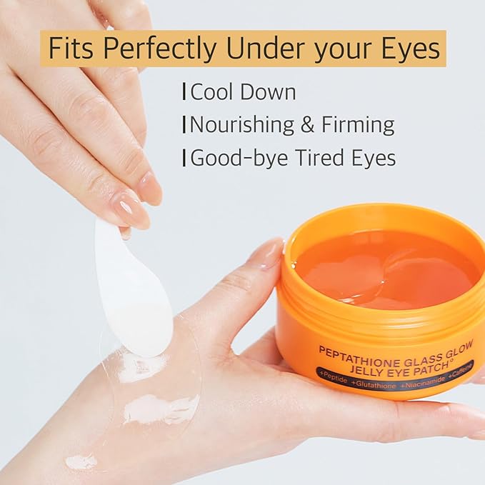 Re.SPN Glass Glow Jelly Under Eye Masks - 60ct Vegan Korean Hydrogel Pads for Dark Circles, Puffiness, Fine Lines & Eye Bags - Infused with Peptide Complex, Niacinamide & Botanicals - Cooling