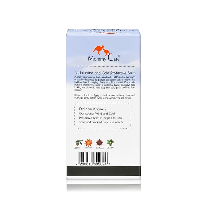 Mommy Care Facial Wind & Cold Protective Balm – Mineral Oil-Free Formula with Calendula, Olive Oil & Jojoba, Soothes & Hydrates Dry, Sensitive Skin for Babies, Kids & Adults, 1.76 fl oz