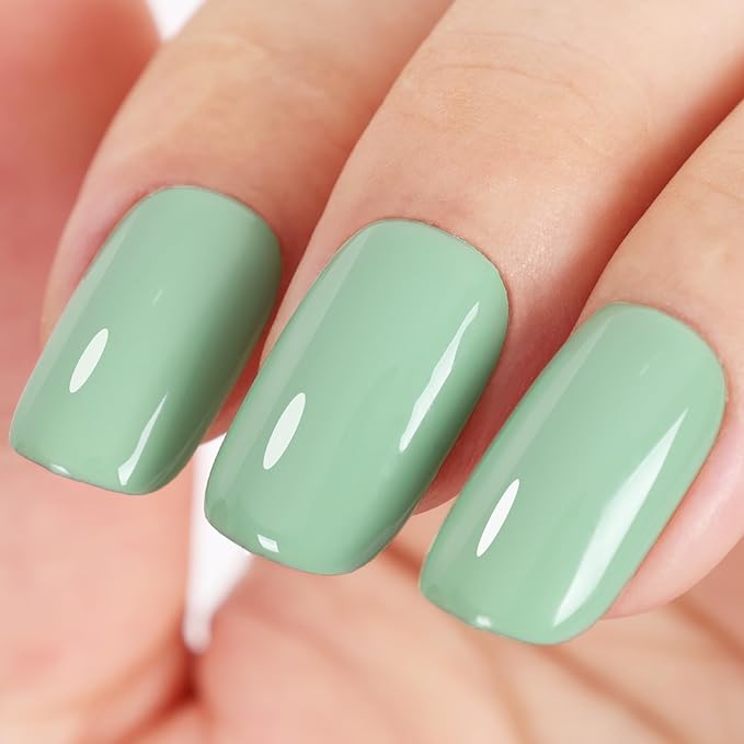 Sage Green Gel Nail Polish, 0.51 Fl Oz UV/LED Soak Off Green Gel Polish for Manicure Salon or DIY Nail Art at Home - GP0111