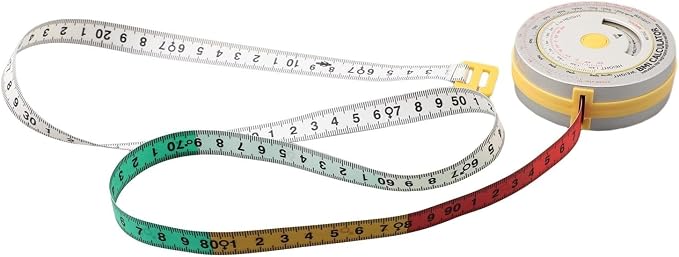 BMI Body Mass Index Retractable Tape Measure, Push-Button Locking Diet Tool for Waist Hip Arm Chest Thigh, Accurate Plastic Ruler for Fitness Tracking, 150cm/200cm(yellow)