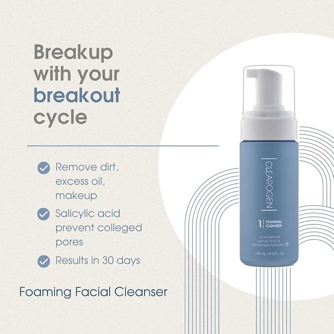 Clearogen Foaming Facial Cleanser, Face Wash Women/Men, Facewash, Face Soap, Acne Cleanser Face Wash, Facial Wash, Foaming Face Wash