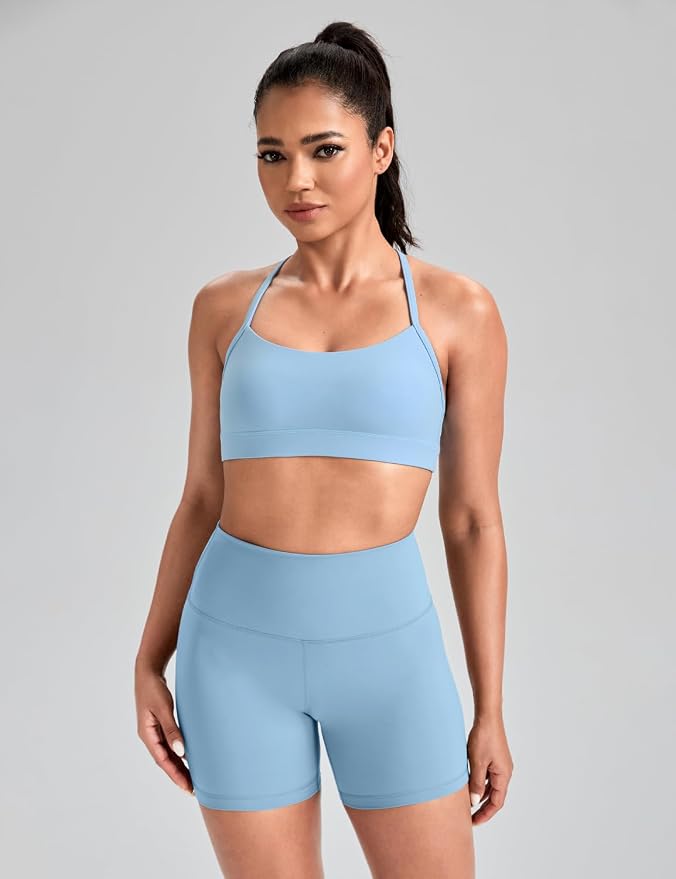 HeyNuts to Freest Womens Y Back Sports Bra, Spaghetti Strap Racerback Low Impact Workout Yoga Tops Padded A-C Cups *Updated