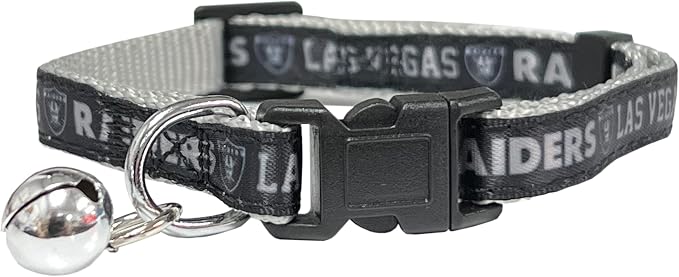Pets First COLLAR for CATS - NFL LOS VEGAS RAIDERS CAT COLLAR. - Strong & Adjustable FOOTBALL Cat Collars with Metal Jingle Bell