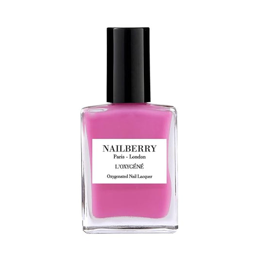 Nailberry L'Oxygéné Oxygenated Nail Lacquer | Pomegranate Juice | Juicy Pop Pink Semi-Sheer | UV Protected Long-Wear Nail Polish | 12-Free | Vegan | Certified Halal | Cruelty & Gluten Free | 15 ml