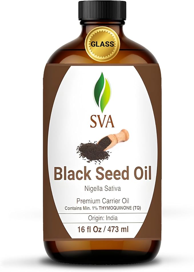 SVA Black Seed Oil - 16 Fl Oz - for Face, Skin Care, Hair Care, Scalp Massage & Body Massage