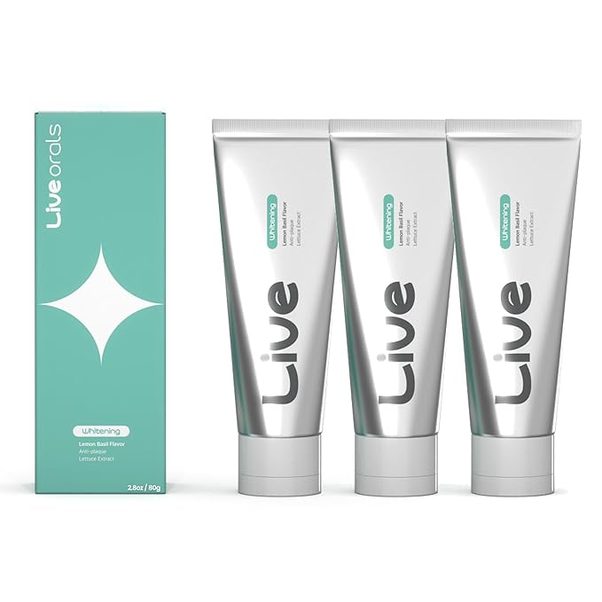 LiveOrals Whitening Toothpaste 80g x 3 – Fluoride-Free, Nano Hydroxyapatite & Hydrogen Peroxide, Sensitive Teeth, Enamel Strengthening, Natural Mint Gel