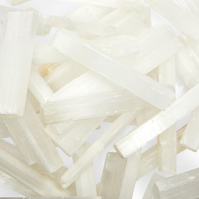 Selenite Crystal Wands - Energy Clearing Meditation Set & Bulk Selenite Sticks - Chakra Balancing Healing & Crystals and Healing Stones - Raw Bulk Sticks - 3-5 in, 3 Lb
