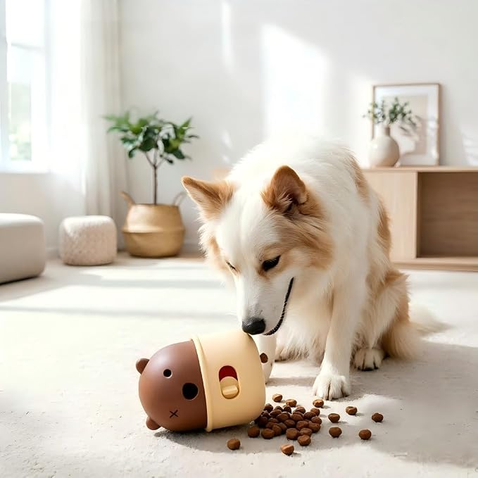 Dog Treat Dispenser Toy，Durable Silicone, wear-Resistant and bite-Resistant. Interactive Puzzle Toy for Dogs and Cats