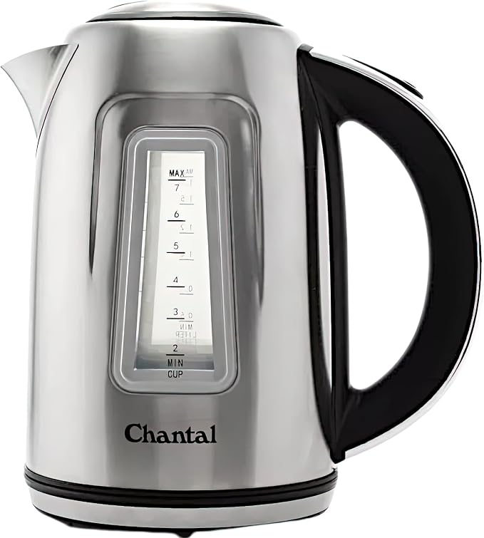 Chantal 1.8 QT Jupiter Electric Kettle, Stainless Steel, Silver