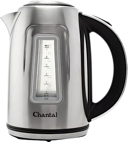 Chantal 1.8 QT Jupiter Electric Kettle, Stainless Steel, Silver