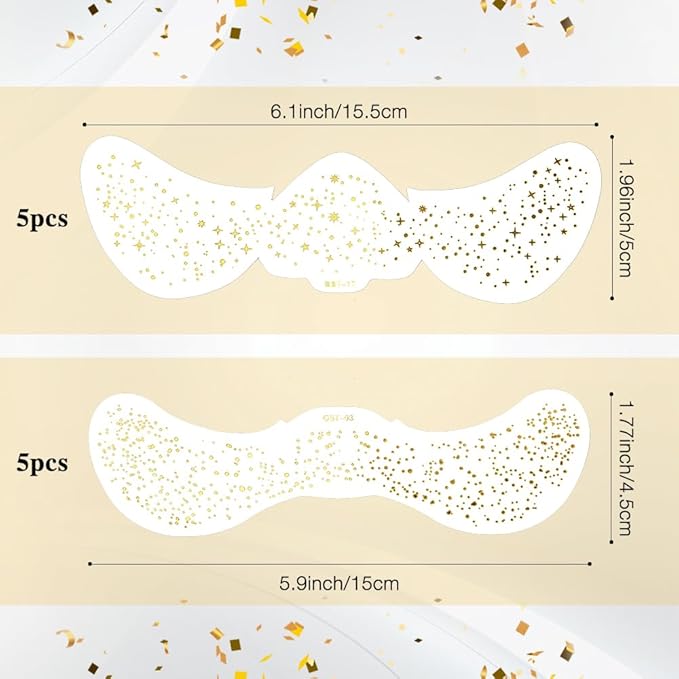Face Glitter Freckles Gold Temporary Tattoos Stickers with Stars Spots on Face Freckle Tattoos Body Glitter for Women Girls Party Cosplay Country Concerts Singer Festival Rave Accessories Gold-10 pcs