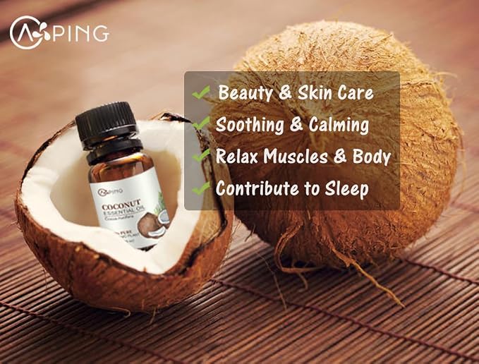CoconutVanilla, Mango, Pineapple Essential Oil Set, 3x10ML Organic 100% Pure Plant Oil for Diffuser, Aroma, Spa, Massage, Yoga, Perfume,