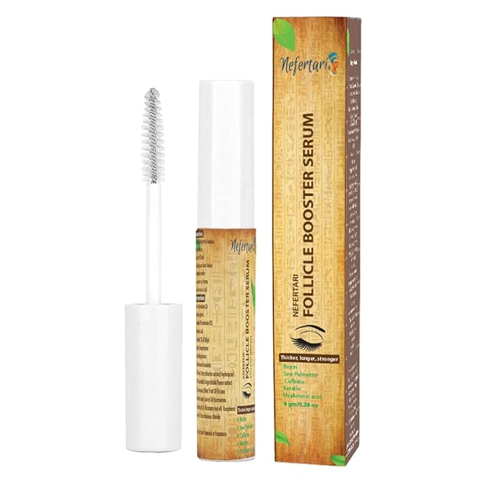 Nefertari Eye Lash Serum for Eyelash Growth: Advanced Formula to Boost Naturally Longer Fuller and Thicker Looking Lashes - Vegan & Cruelty-Free for Sensitive Eyes 8mL