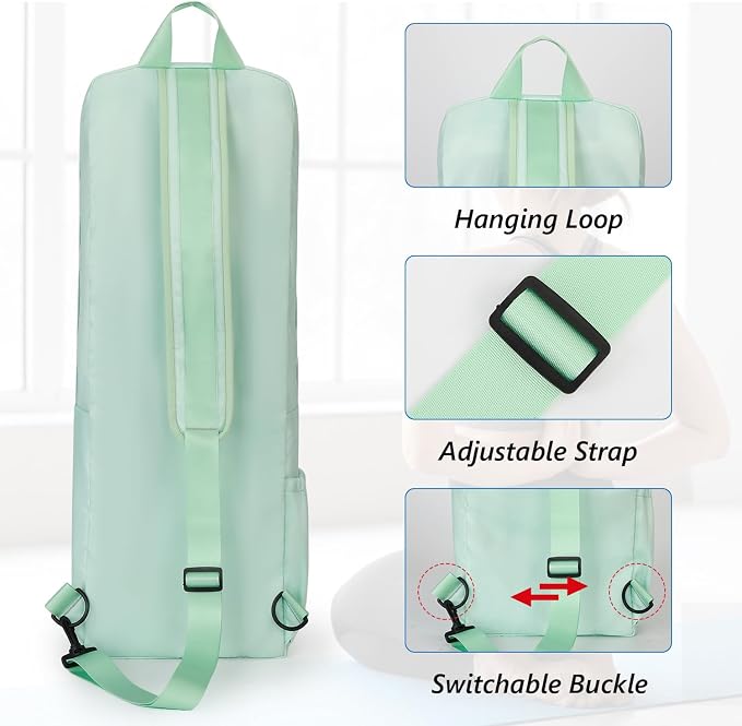 VISEMAN Yoga Mat Bag Carrier Waterproof Yoga Backpack with Multi Pockets, Lightweight Adjustable Yoga Bag for Mat, Yoga Blocks, Yoga Accessories