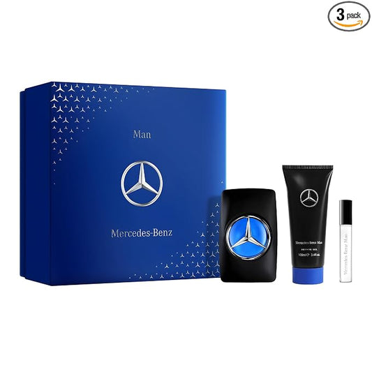 Mercedes Benz Sign Giftset - Mens Cologne Set - Shower Gel Body Wash and Perfume for Men - Cologne for Men - Pear, Cedar, Oakmoss Fragrances - 3 Pc