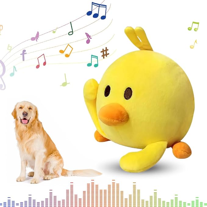 Interactive Dog Toys,2024 New Active Moving Pet Plush Toy,Squeaky Moving Dog Ball Toy,Rechargeable Puppy Toys to Keep Them Busy,Washable Pig Plush Toys(Duck)
