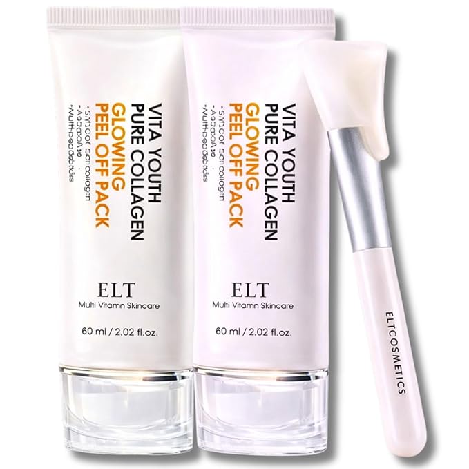 ELT Pure Collagen Peel-Off Wrapping Facial Mask Pack with Pack Brush (2 count (Pack of 2))