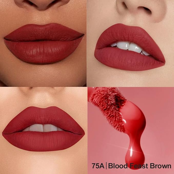 Velvet Matte Lip Stain – Long Lasting Waterproof Liquid Lipstick, Transfer-Proof Lightweight Lip Gloss, Non-Sticky Soft Matte Lip Tint with High Pigment, Smudge-Proof Lip Stain for All-Day Wear #80A
