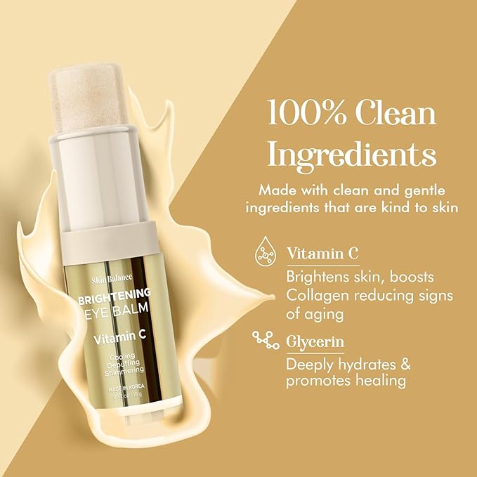 Vitamin C Ultra Shimmer Eye Balm – Dermatologist-Tested, Anti-Aging, Korean Skin Care – Reduces Dark Circles, Puffiness & Fine Lines – Vegan, Clean Beauty, Cruelty-Free – 0.52 FL. Oz