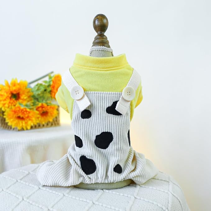 Dog Stylish Overalls Comfortable Puppy One Piece Outfits Summer Bib Overalls for Small Dogs Cute Pet Jumpsuit Onesie Chihuahua Yorkies Birthday Holiday Clothes Costume