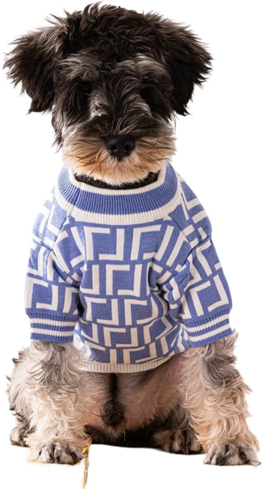 Dog Sweater for Small Dogs, Designer Dog Clothes, Luxury Furdi, Soft Knit | Designer dog clothes for small dogs with soft knit comfort, luxury styling and easy pullover fit for Yorkies in cold weather.