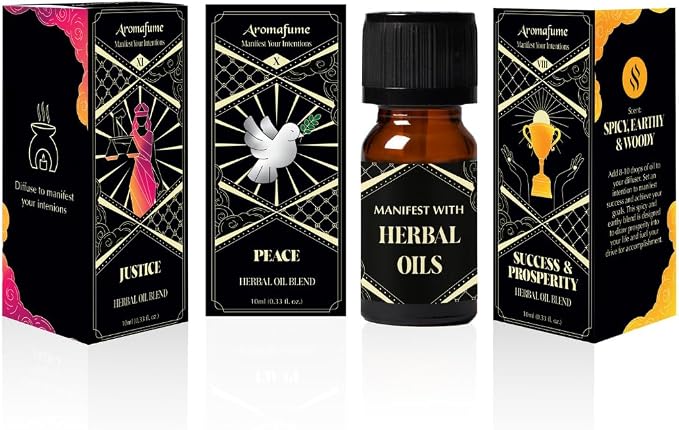 Justice, Peace & Success & Prosperity Oils | 3 x 10ml | Ideal for Manifesting Balance, Divine Blessings etc| Manifestation & Mindfulness