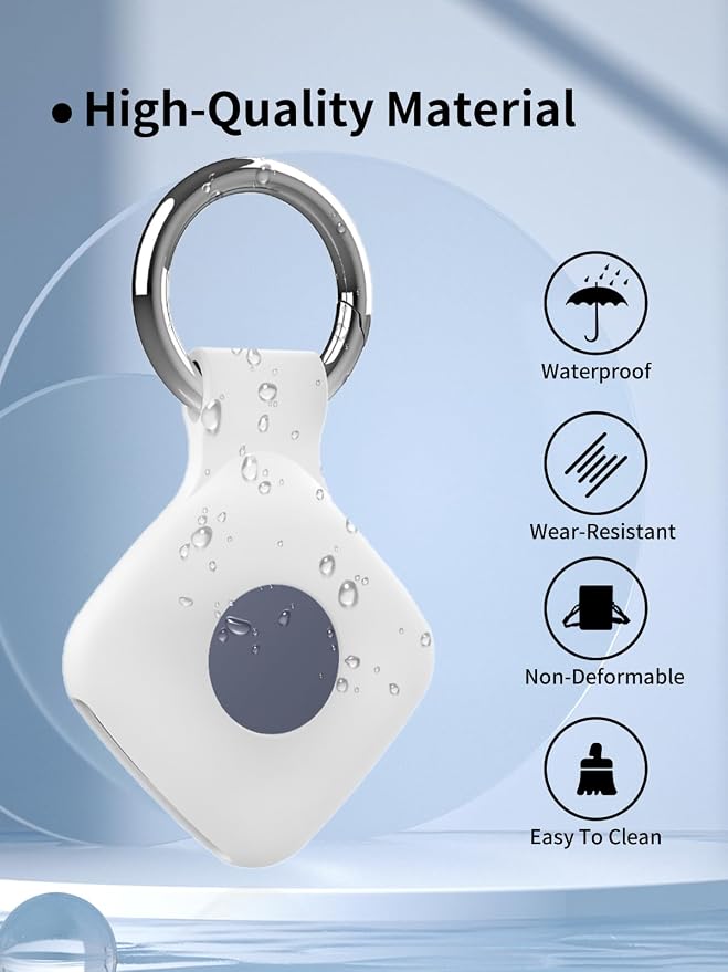 Case for UGREEN Tracker Tags, Shockproof Silicone Cover. | Shockproof & anti - slip, protects against scratches. Precise cutouts ensure full functionality. White(2 Pack).
