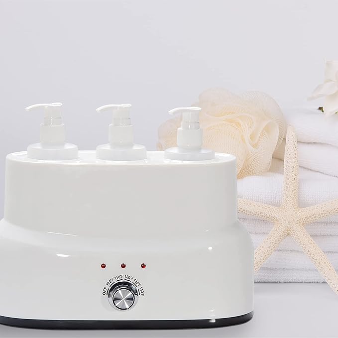 AMETHYST LAKE Oil Warmer Dispenser, Plug-in Electric Warmer Oil Dispenser, 3-Bottles Lotion Warmer, Message Oil Heater for Home & Professional Spa Supplies.
