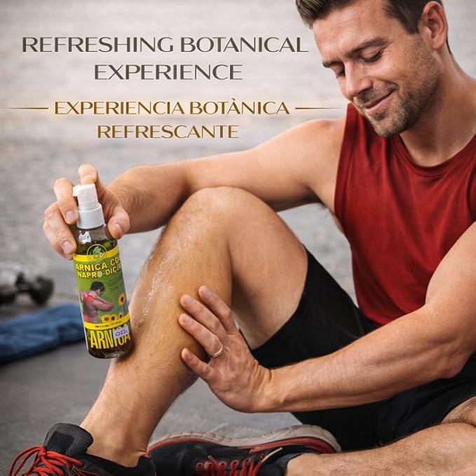 Arnica Sore Muscle Massage Oil(Aceite) – 6 fl oz – Natural Concentrated Body Oil for Muscles, Joints & Massage Therapy – Fast-Absorbing – Fresh Herbal Aroma – Soothing Relief – Daily Use Solution