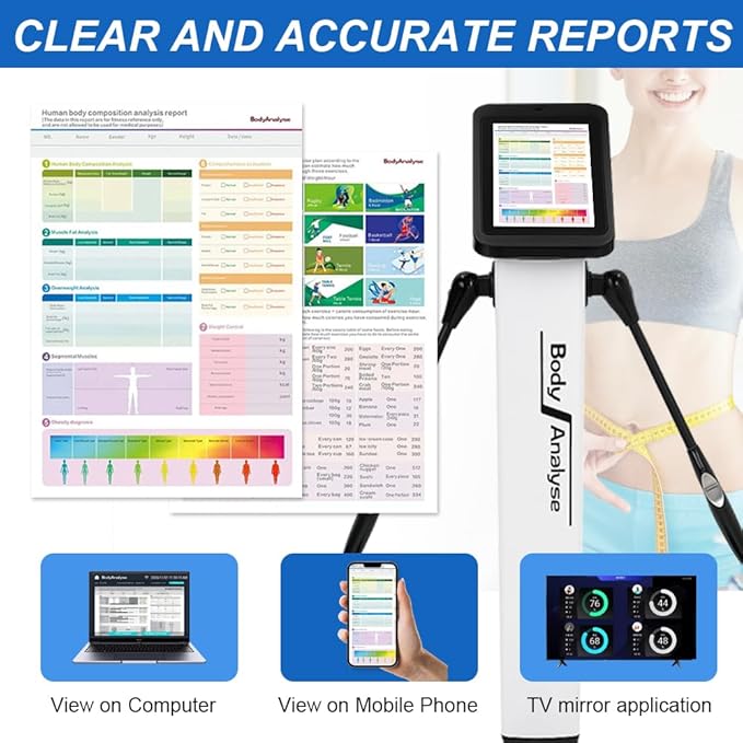 US in Stock LABFENG Body Fat Analyzer, 32 Body Composition Metrics, 10-inch High-Definition Screen Body Composition Scale, Body Fat Measurement Device for Homes, Gyms, US Units
