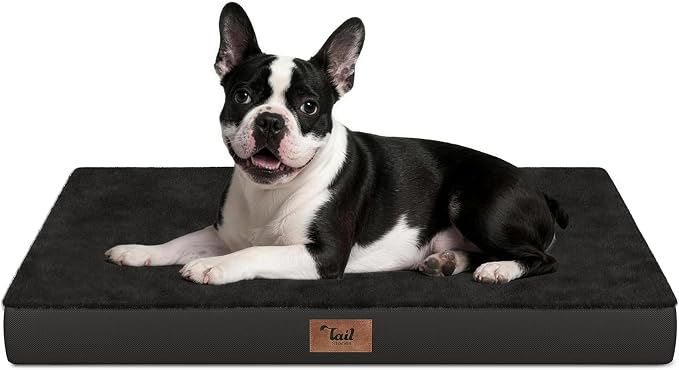 Orthopedic Waterproof Dog Bed for Small Dogs and Cats | Egg Crate Foam for Joint Support, Fits 30x19 Crates, TPU Waterproof Layer, Machine Washable 1680D Oxford Cover, Up to 30 lbs