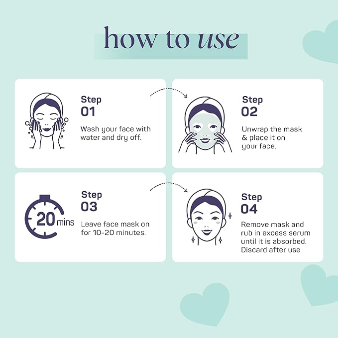 SpaLife Valentines Duo Mint Facial Masks Set 2-pack | Hydrating, Soothing, and Moisturizing with Natural Mint Scent | Valentines Facial Sheet Mask Skin Care Gift | Perfect Valentine Gift Set