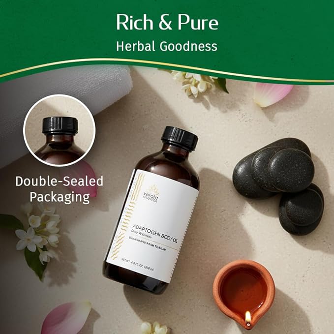 Kerala Ayurveda Dhanwantharam Thailam Ayurvedic Massage Oil (6.76 Fl Oz) | Herbal Body Oil for Daily Self-Massage | Supports Joint & Muscle Comfort | Moisturizing Adaptogen Oil for Body & Skin Care