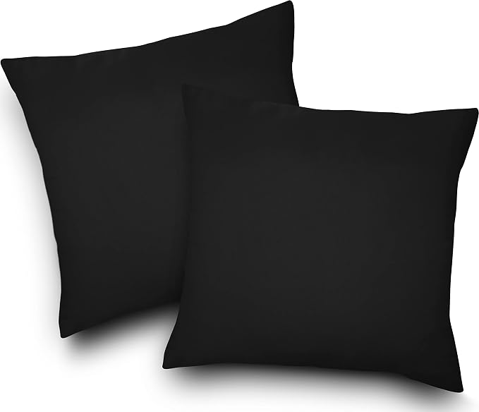 Utopia Bedding 24x24 Pillow Inserts, Set of 2, Black – Indoor Decorative Throw Pillows for Bed, Sofa & Couch – Soft, Supportive & Fluffy Cushion Inserts