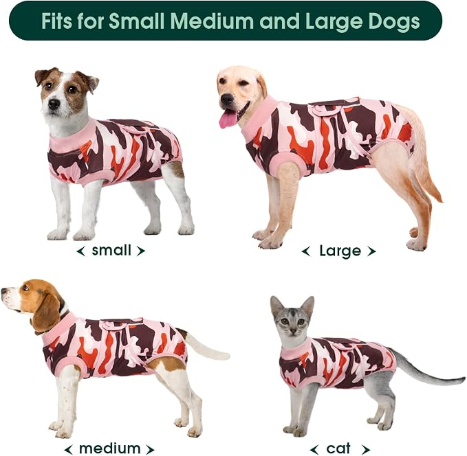 Kuoser Recovery Suit for Dogs Cats, Soft Dog Surgery Suit Female Male Spay | Professional Dog Onesie for Surgery, Substitute E-Collar & Cone, Prevent Licking Dog surgical suit Pet Neuter Suit