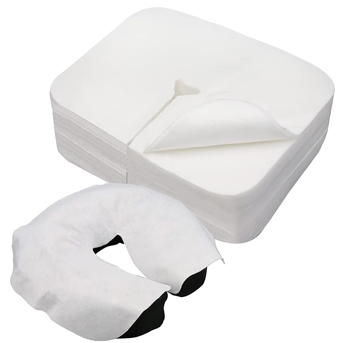 300 Count Disposable Face Cradle Covers, Massage Face Covers Medical-Grade Ultra Soft Large Headrest Covers for Massage Tables & Massage Chairs