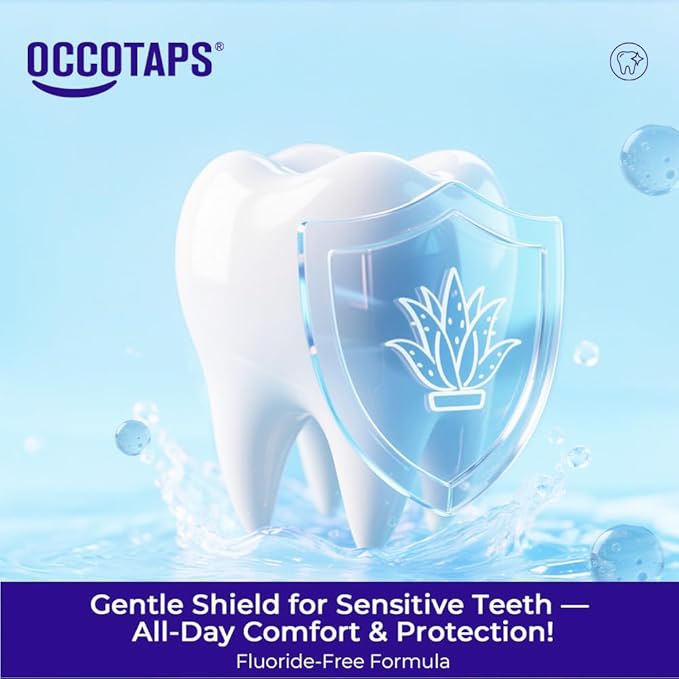 OCCOTAPS Agave Sensitive Toothpaste, Fluoride-Free Natural Whitening Toothpaste for Sensitive Teeth, Gentle Gum Care, Helps Remove Stains, Fresh Mint Herbal Formula, 2 Pk US Manufactured