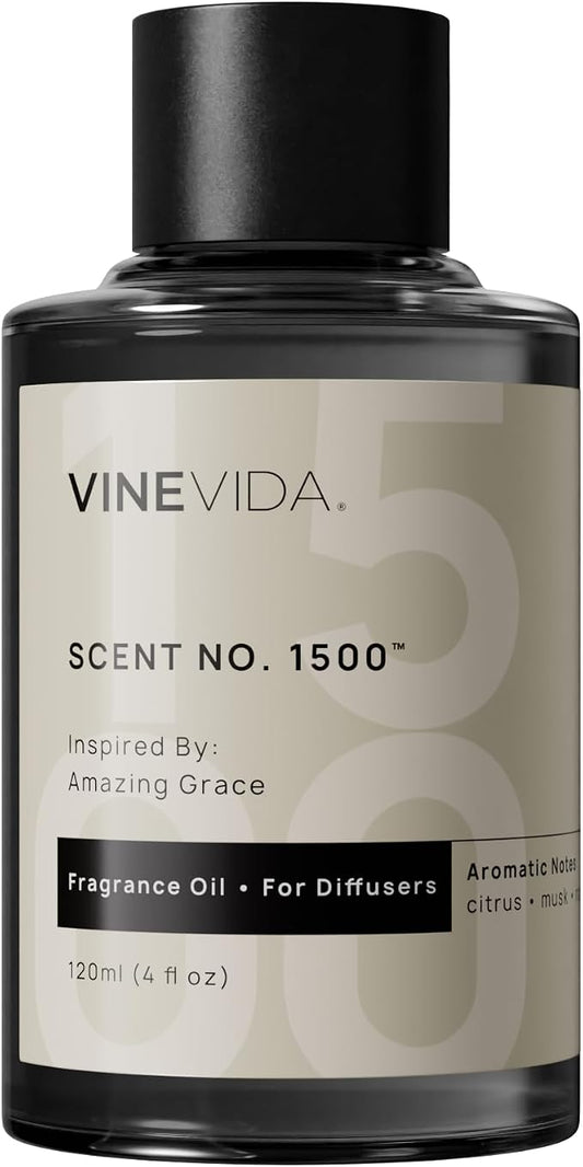 VINEVIDA [4 Fl Oz] Scent NO. 1500 Fragrance Oil for Cold Air Diffusers, Aromatic Notes of Citrus Musk Rose, Essential Oils for Diffuser Oil Refill & Air Freshener Room Spray