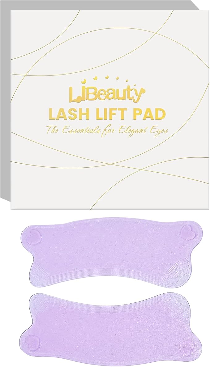 Libeauty Flat Lash Lift Shields, Glueless Ultra-Thin Korean Silicone Softening Pads for No.1 Perm Step Only, Reusable & Self-Adhesive Eyelash Lift Pads for Salon & DIY Home Use 1 Pair