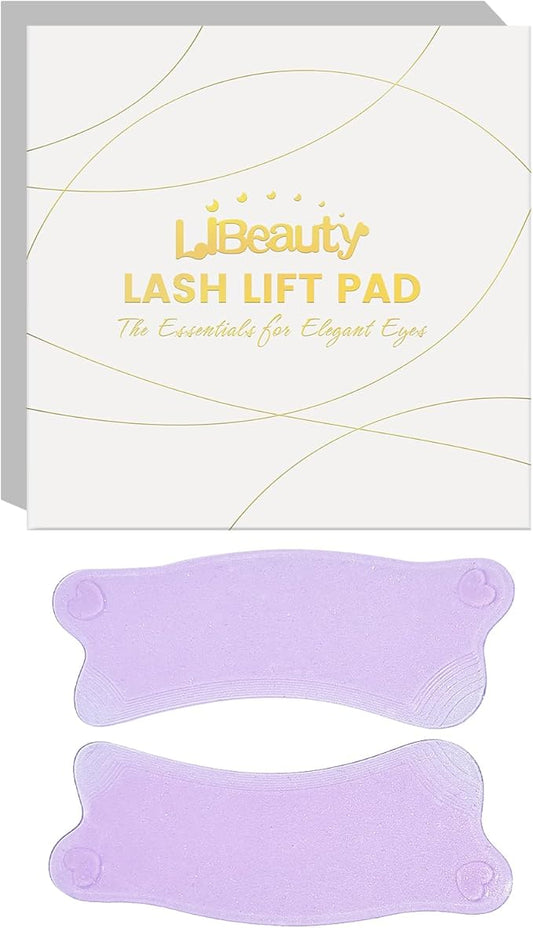 Libeauty Flat Lash Lift Shields, Glueless Ultra-Thin Korean Silicone Softening Pads for No.1 Perm Step Only, Reusable & Self-Adhesive Eyelash Lift Pads for Salon & DIY Home Use 1 Pair