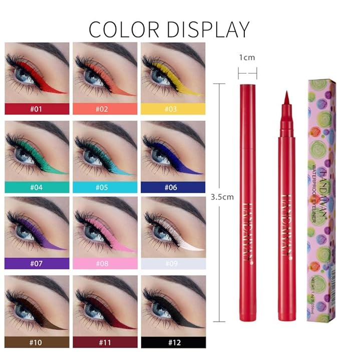 eyeliner pencil waterproof ink liner liquid pigmented smudge proof eye liner pen Black