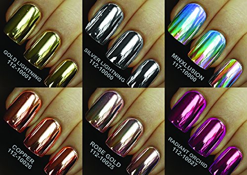 Minx Nails, Out for Blood Chrome,Cheetah Red Gold Animal Print, Nail Wrap