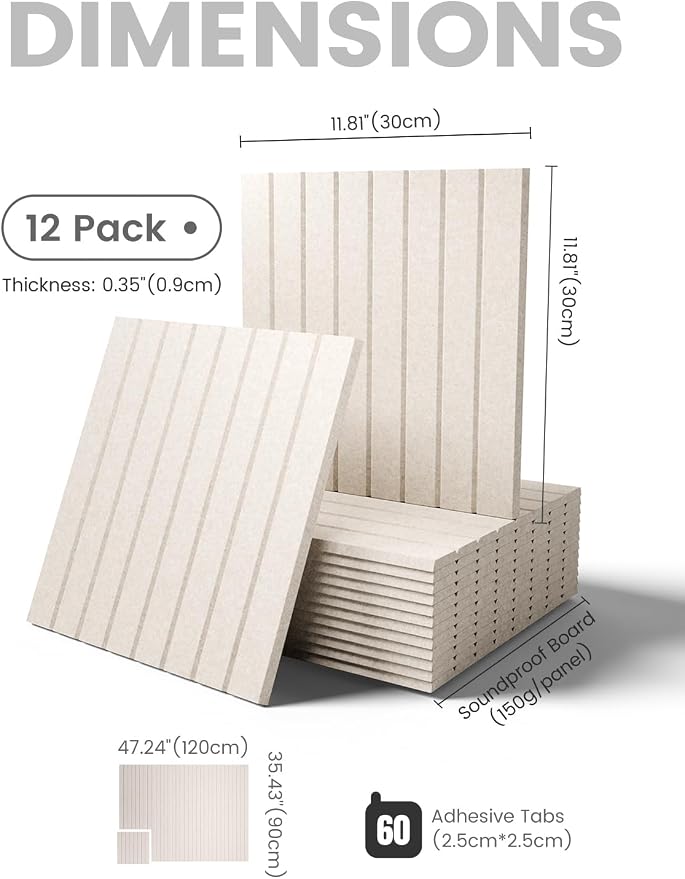 Fluxynara 48" x 36" Large Felt Bulletin Board, Oatmeal | 12 Pack Cork Board Alternative with 60 Safe Adhesive Tabs, Pin Boards for Wall Decor, Home, Office, Classroom,Dorm