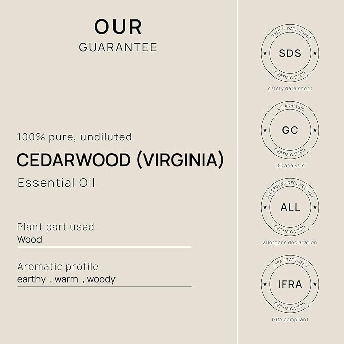 VINEVIDA Cedarwood Virginia Essential Oil 32 oz - Undiluted Candle Oil Scent for DIY Candlemaking - Bulk Essential Oil