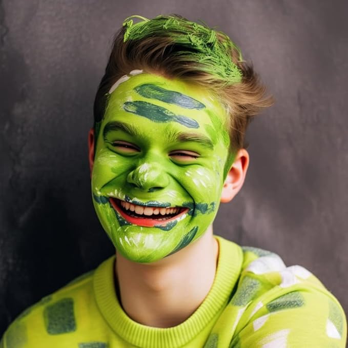 Face and Body Paint Light Green(30gm)Non-Toxic High-Quality Paint for Children and Adults Halloween Makeup, Costumes, Festivals