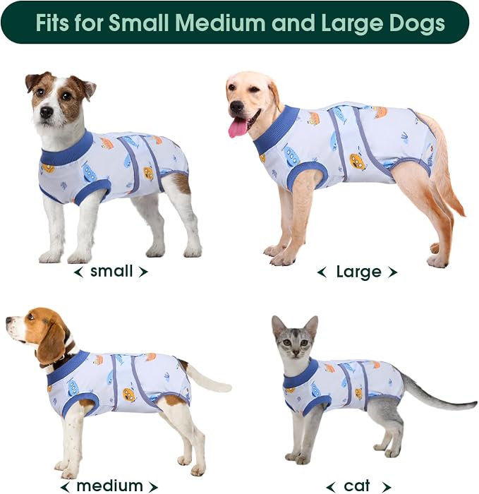 Kuoser Recovery Suit for Dogs Cats, Soft Dog Surgery Suit Female Male Spay | Professional Dog Onesie for Surgery, Substitute E-Collar & Cone, Prevent Licking Dog surgical suit Pet Neuter Suit