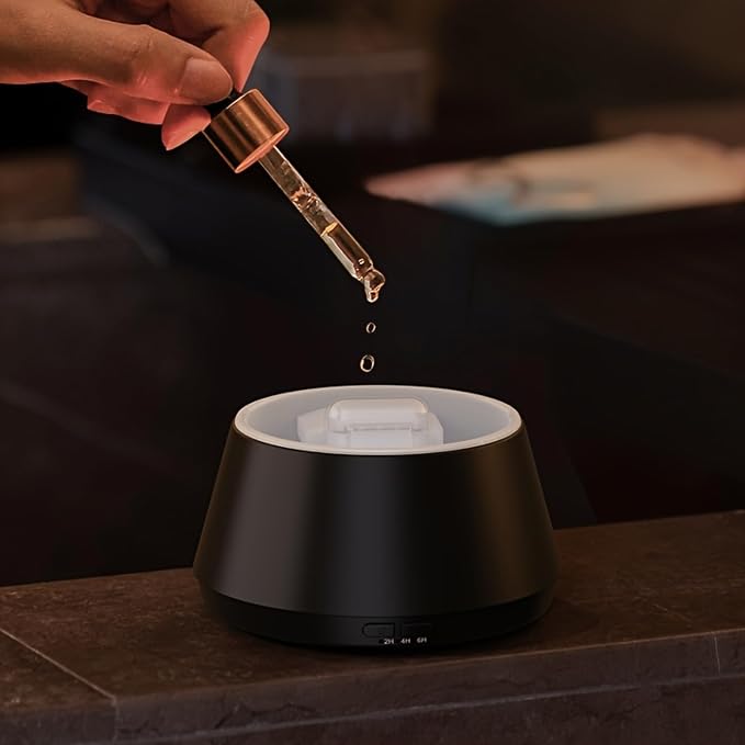 Essential Oil Diffuser, Luxury-Style Aromatherapy Diffuser with Candlelight Night Light Effect, Ultrasonic Cool Mist Humidifier, Remote Control Function, Suitable for Home Living Room and Office
