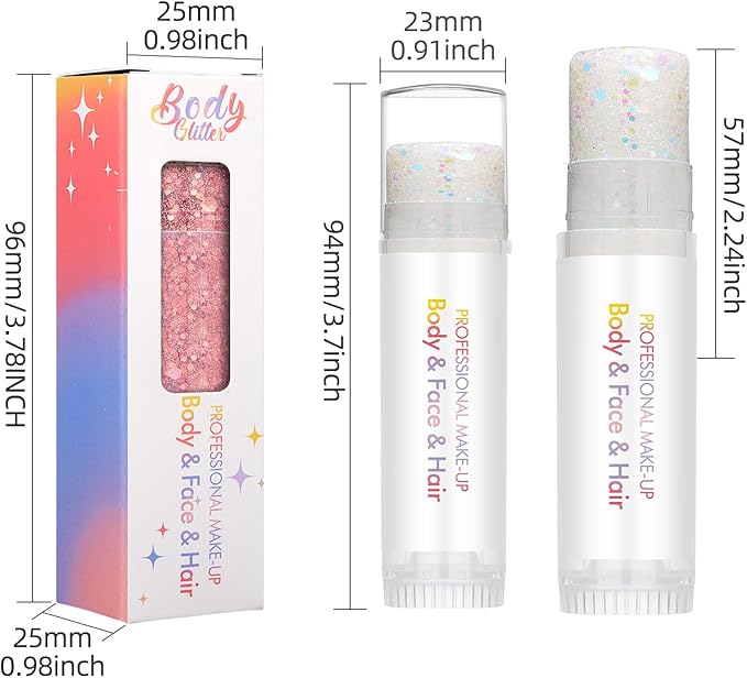 3 Pcs Body Glitter Gel, Face Glitter Body Gel Sequins, Mermaid Glitter Stick Shine Hair Eyeshadow Black Blue Red Face Body Glitter Concerts Music Festivals Halloween Shimmer Makeup