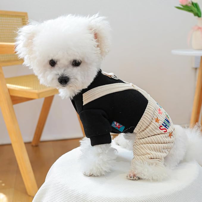 Dog Stylish Overalls Comfortable Puppy One Piece Outfits Summer Bib Overalls for Small Dogs Cute Pet Jumpsuit Onesie Chihuahua Yorkies Birthday Holiday Clothes Costume