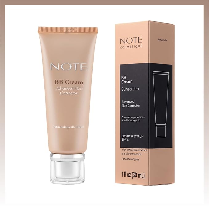 NOTE BB Cream SPF 15 - Tinted Beauty Balm Cream with Vitamin E - Hydrating Foundation Makeup for Lasting Natural Finish - 500-1 oz
